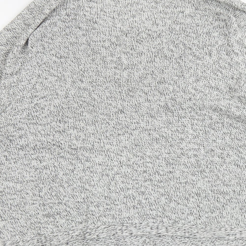 H&M Womens Grey V-Neck Cotton Pullover Jumper Size M