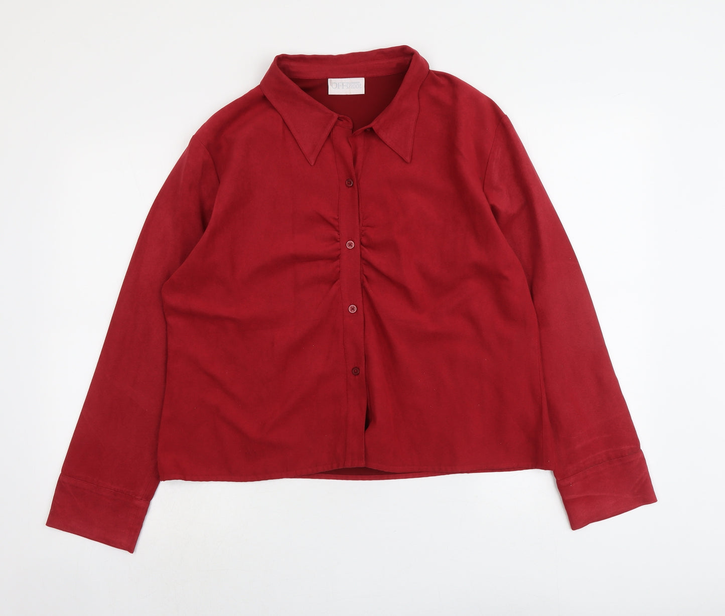 Offshoot Womens Red Polyester Basic Button-Up Size M Collared