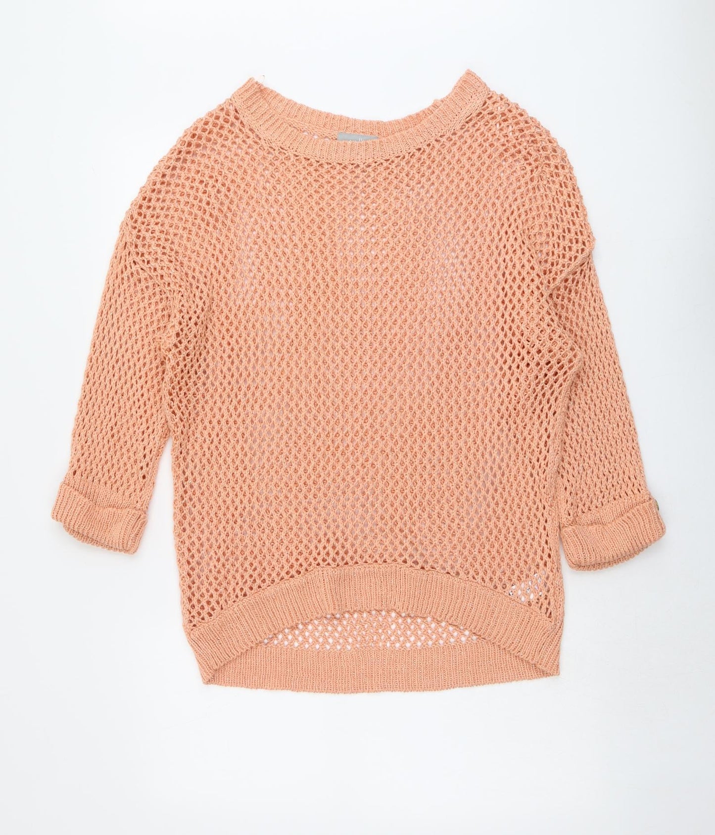 Wallis Womens Orange Round Neck Acrylic Pullover Jumper Size L