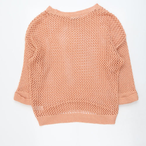Wallis Womens Orange Round Neck Acrylic Pullover Jumper Size L