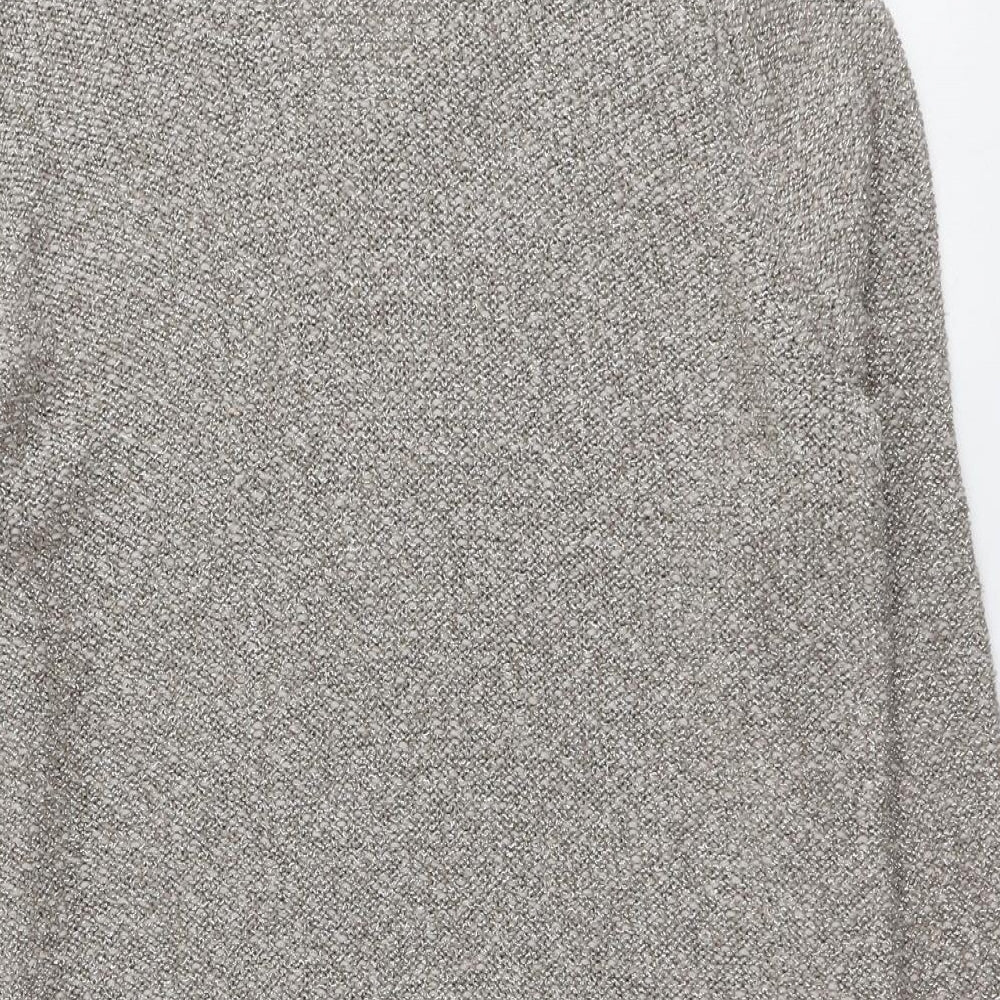 Marks and Spencer Womens Beige V-Neck Cotton Pullover Jumper Size 20