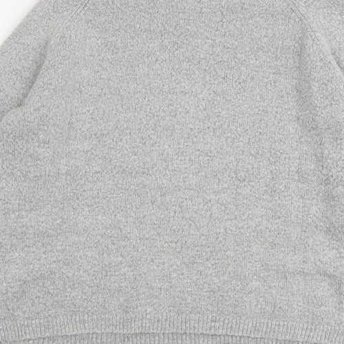 Soaked in Luxury Womens Grey Round Neck Acrylic Pullover Jumper Size L