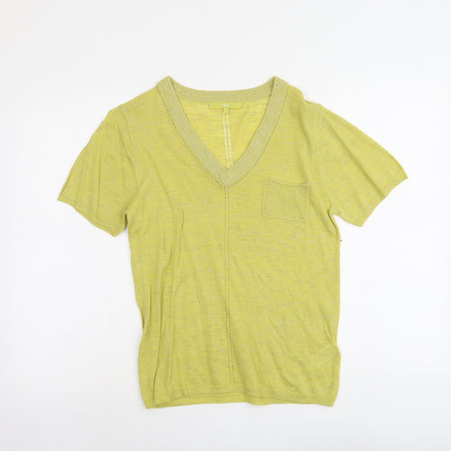 NEXT Womens Green V-Neck Acrylic Pullover Jumper Size 10