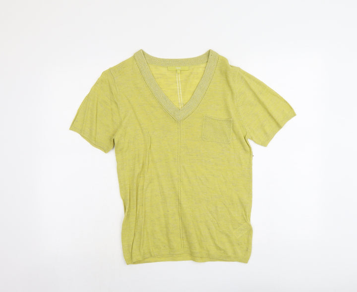NEXT Womens Green V-Neck Acrylic Pullover Jumper Size 10