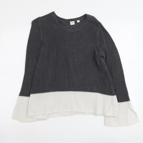 Gap Womens Grey Round Neck Cotton Pullover Jumper Size XS
