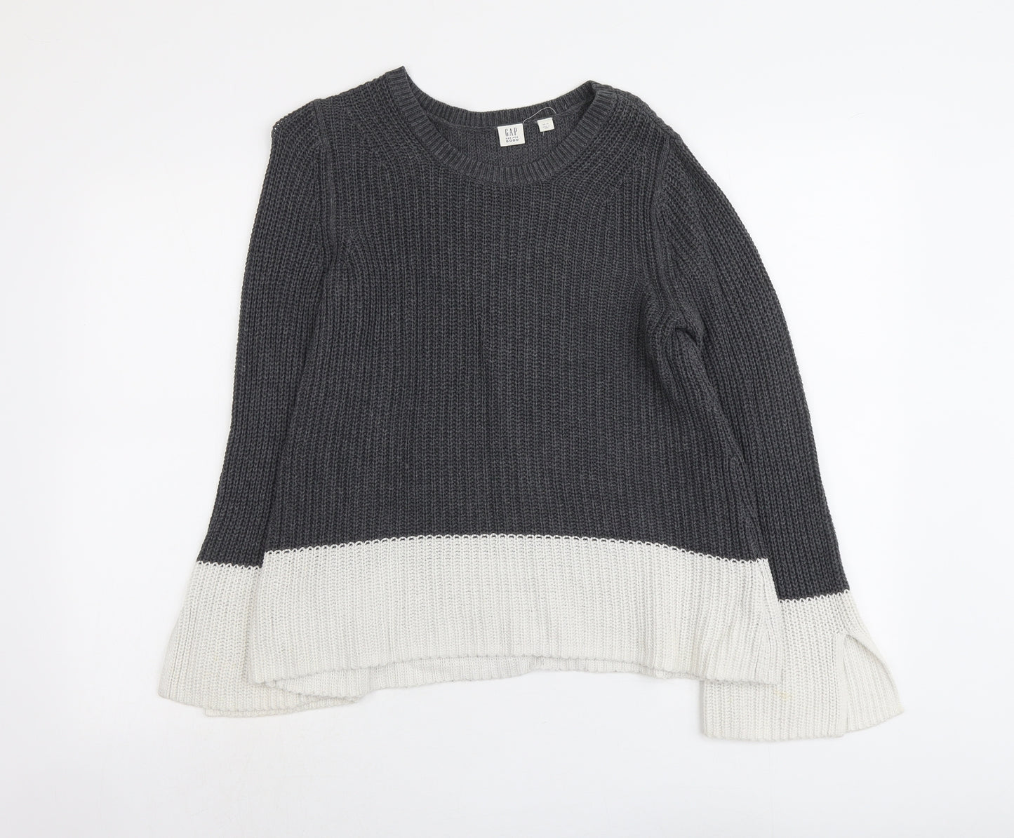 Gap Womens Grey Round Neck Cotton Pullover Jumper Size XS