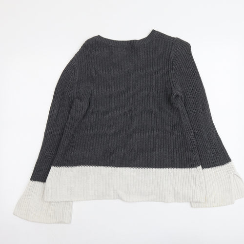 Gap Womens Grey Round Neck Cotton Pullover Jumper Size XS