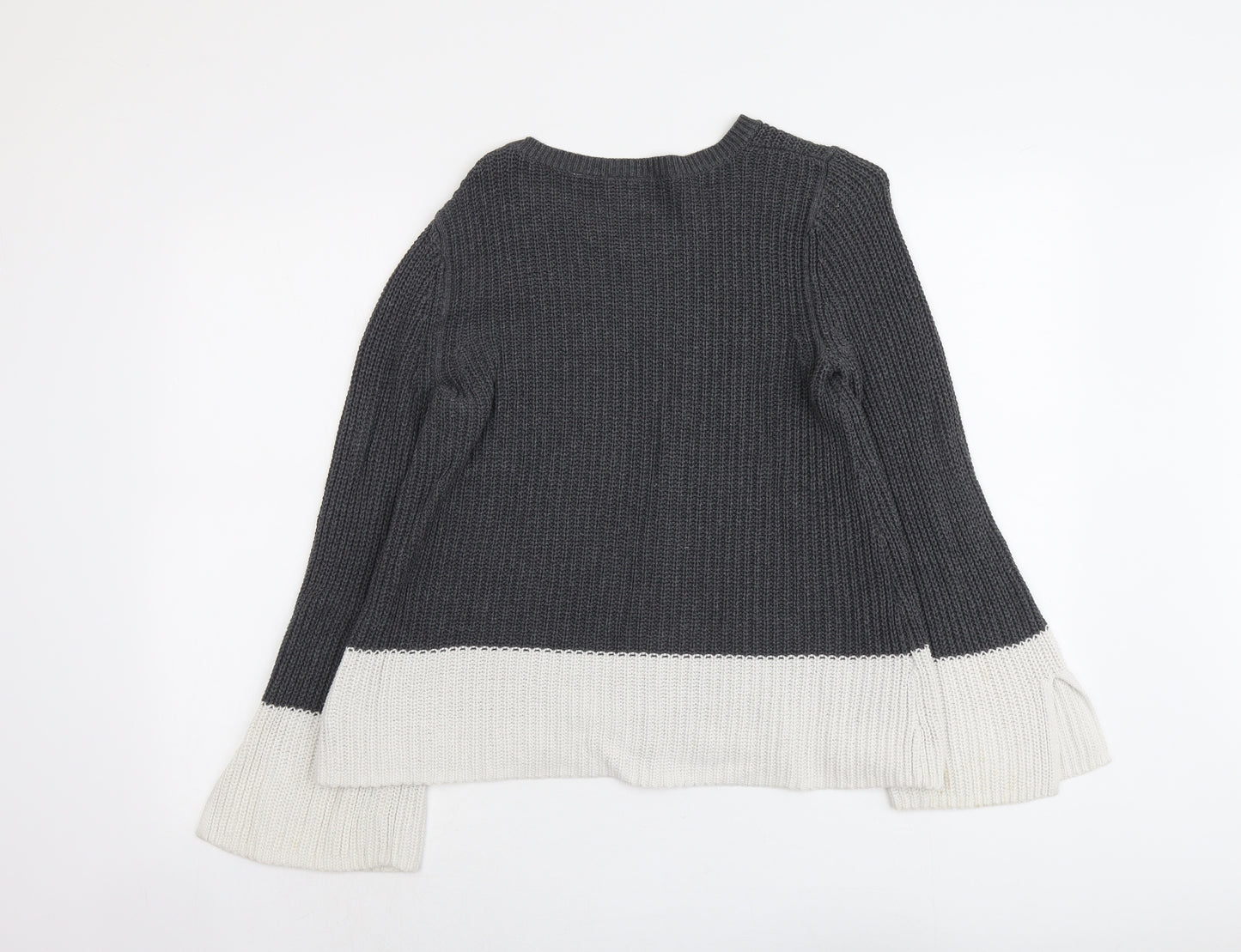 Gap Womens Grey Round Neck Cotton Pullover Jumper Size XS