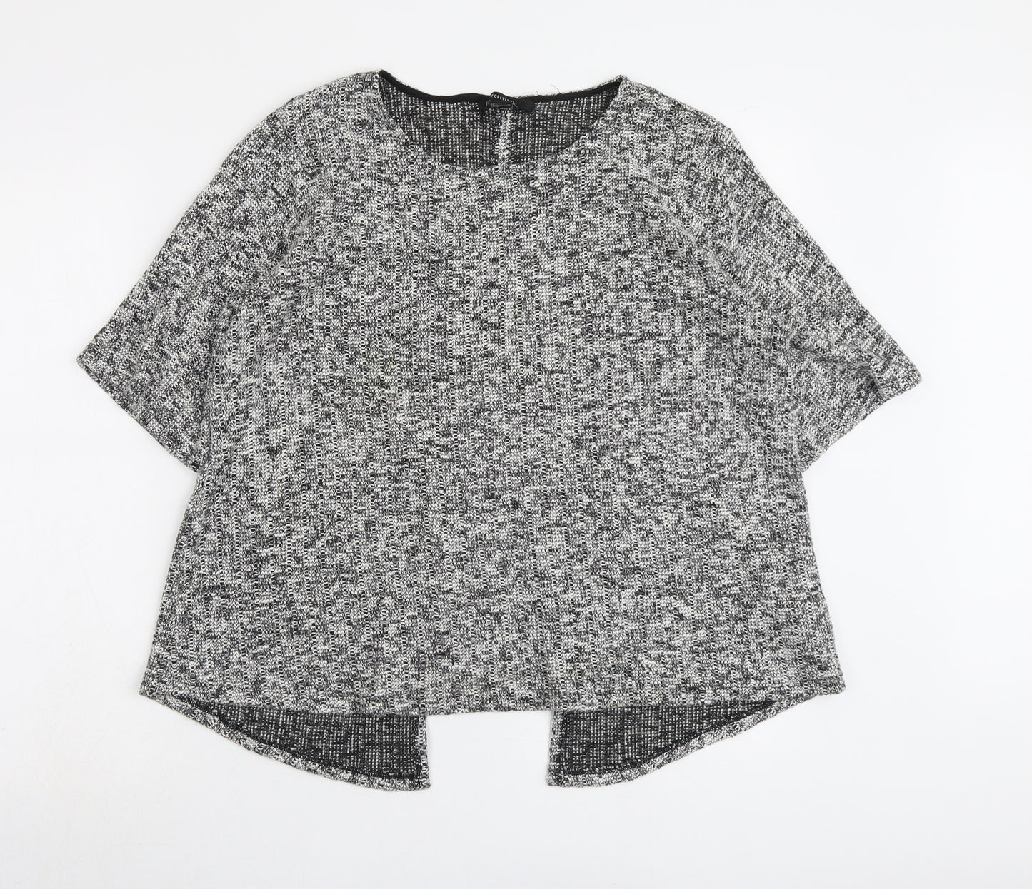 FOREVER 21 Womens Grey Round Neck Cotton Pullover Jumper Size L