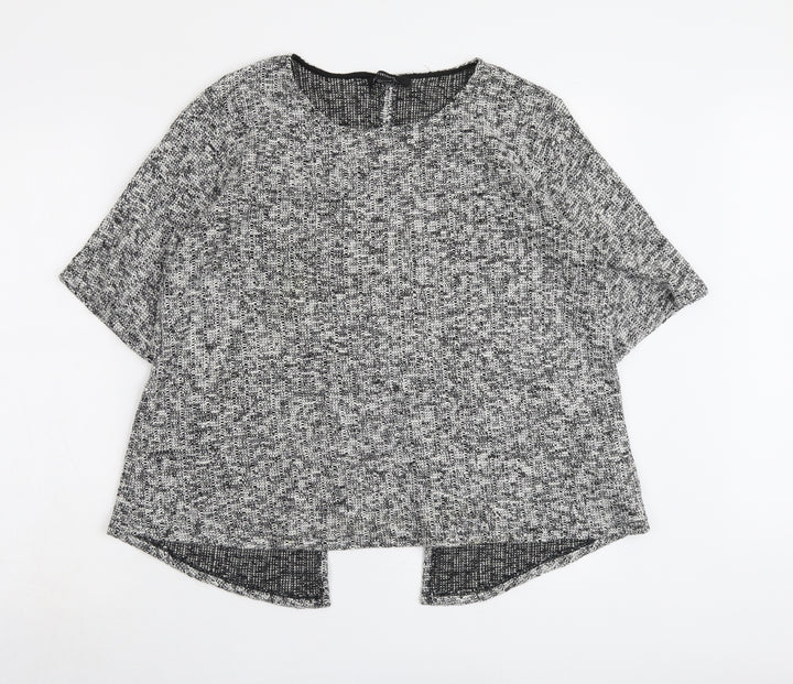 FOREVER 21 Womens Grey Round Neck Cotton Pullover Jumper Size L