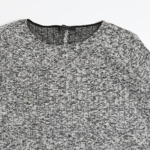 FOREVER 21 Womens Grey Round Neck Cotton Pullover Jumper Size L
