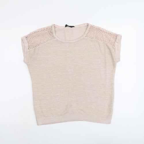 Dorothy Perkins Womens Pink Round Neck Viscose Pullover Jumper Size 14
