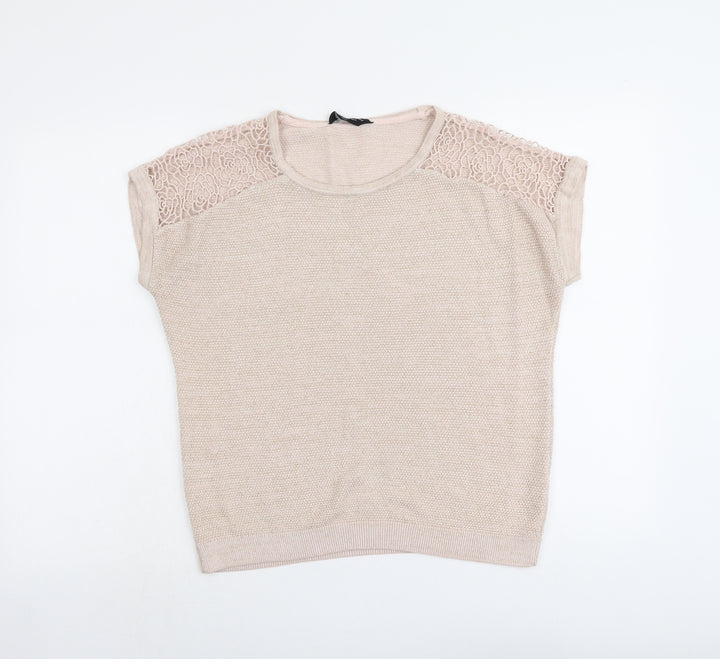 Dorothy Perkins Womens Pink Round Neck Viscose Pullover Jumper Size 14