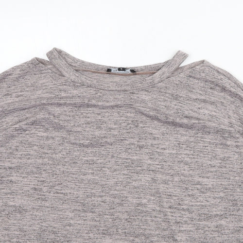 New Look Womens Grey Round Neck Polyester Pullover Jumper Size S