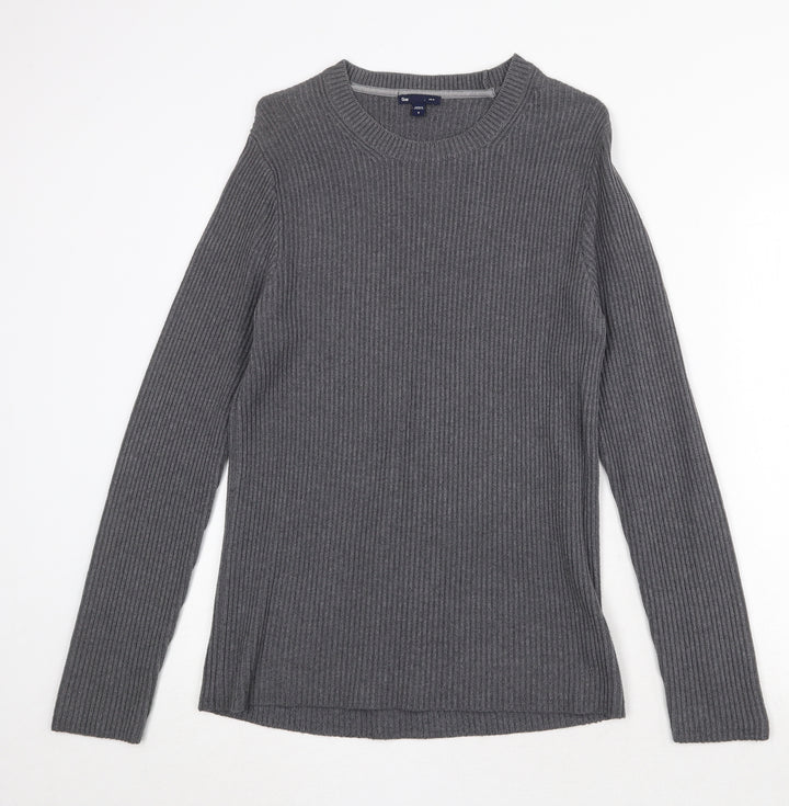 Gap Womens Green Round Neck 100% Cotton Pullover Jumper Size S