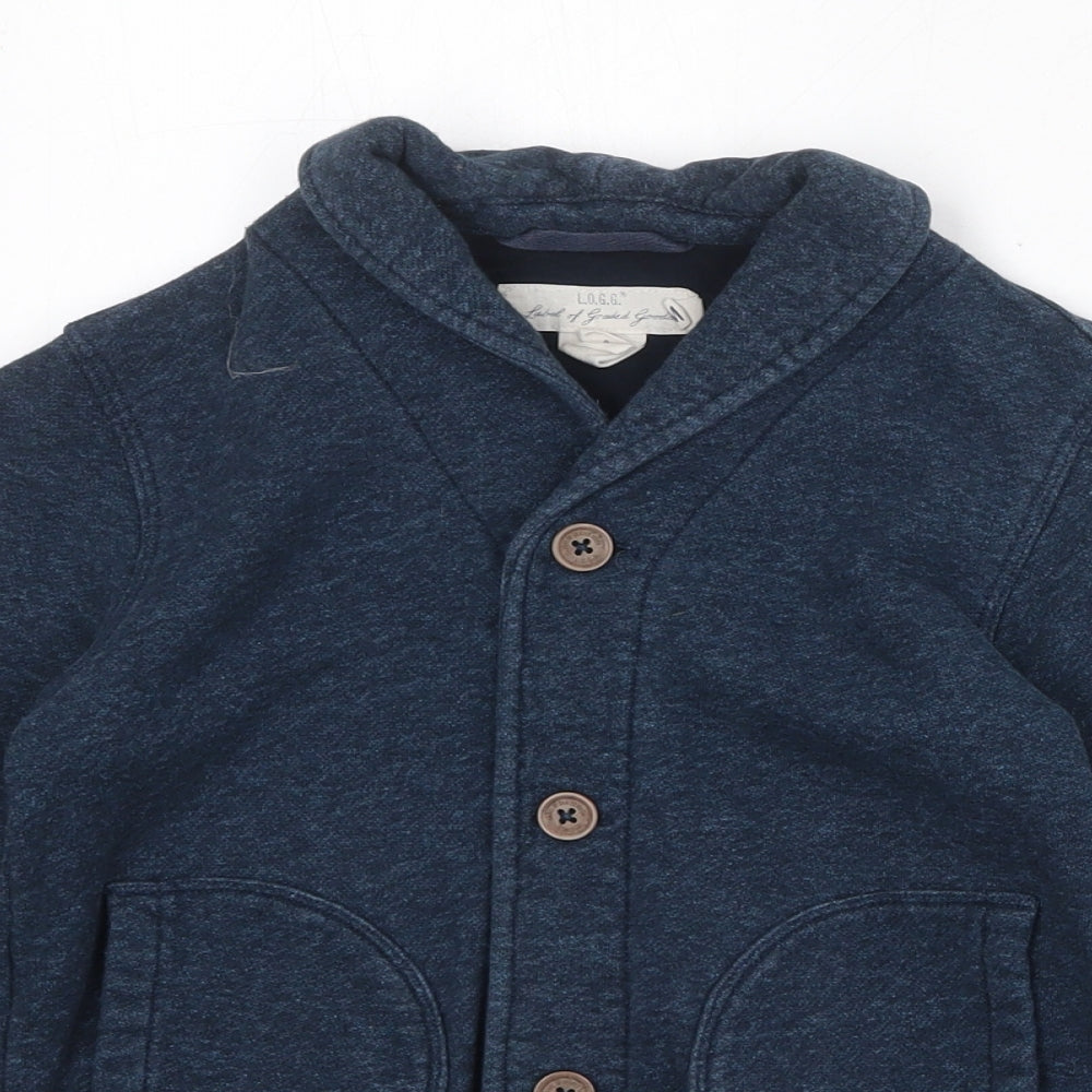 H&M Boys Blue Basic Jacket Jacket Size 6-7 Years Button