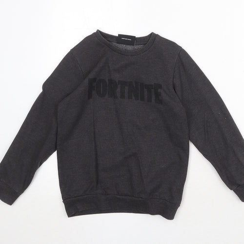 Fortnite Boys Grey Cotton Pullover Sweatshirt Size 8 Years Pullover