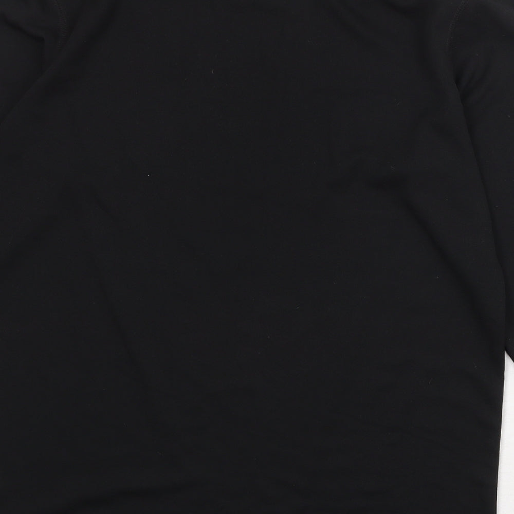 Campri Mens Black Polyester Pullover T-Shirt Size L Crew Neck Pullover