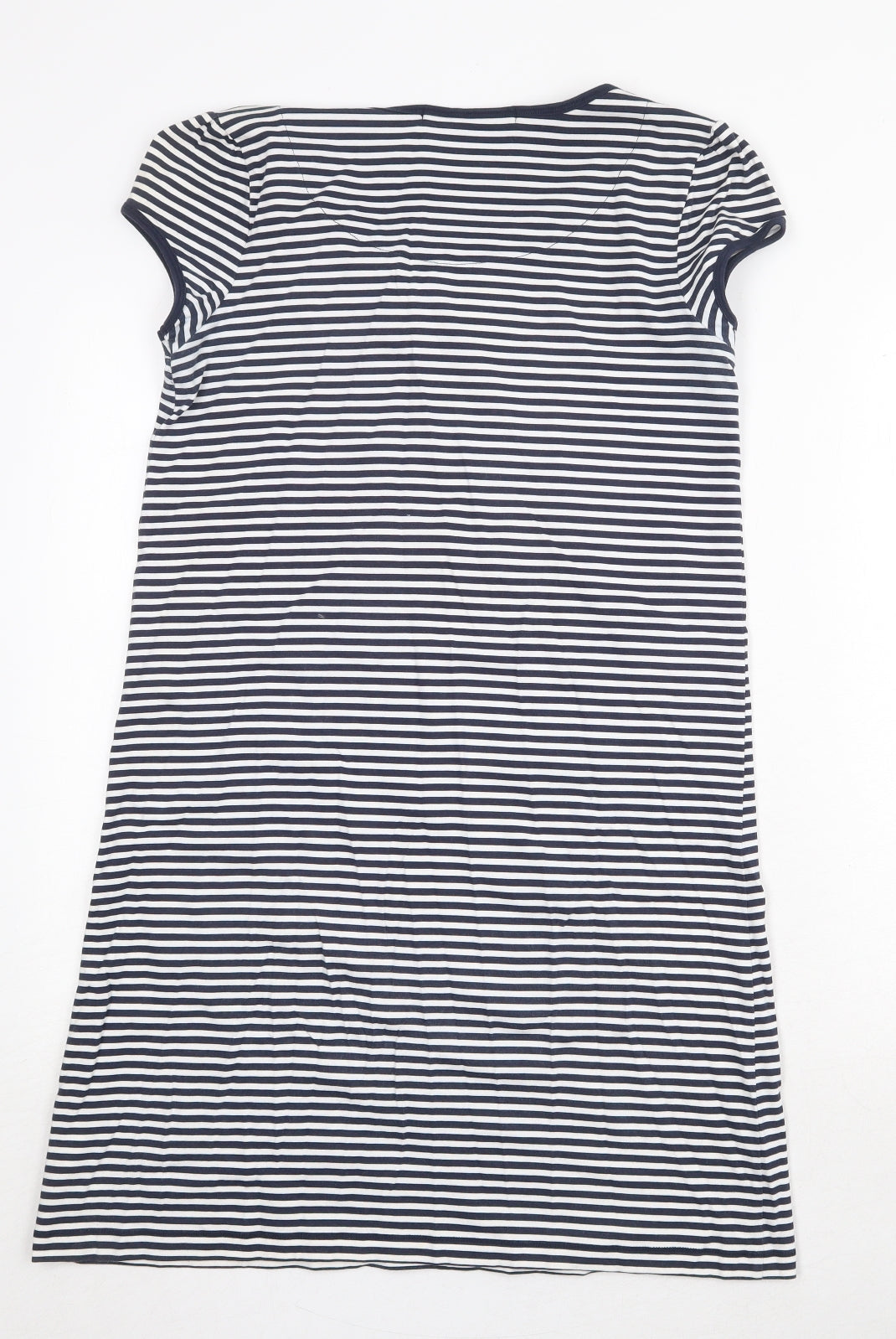 NEXT Womens Blue Striped Cotton T-Shirt Dress Size 10 Boat Neck Pullover
