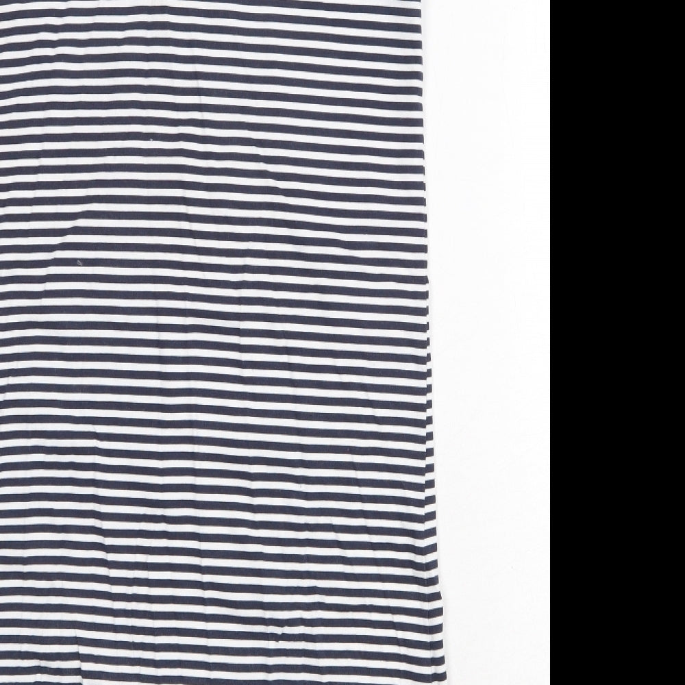 NEXT Womens Blue Striped Cotton T-Shirt Dress Size 10 Boat Neck Pullover