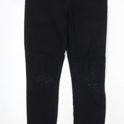 New Look Girls Black Cotton Skinny Jeans Size 13 Years Regular Zip