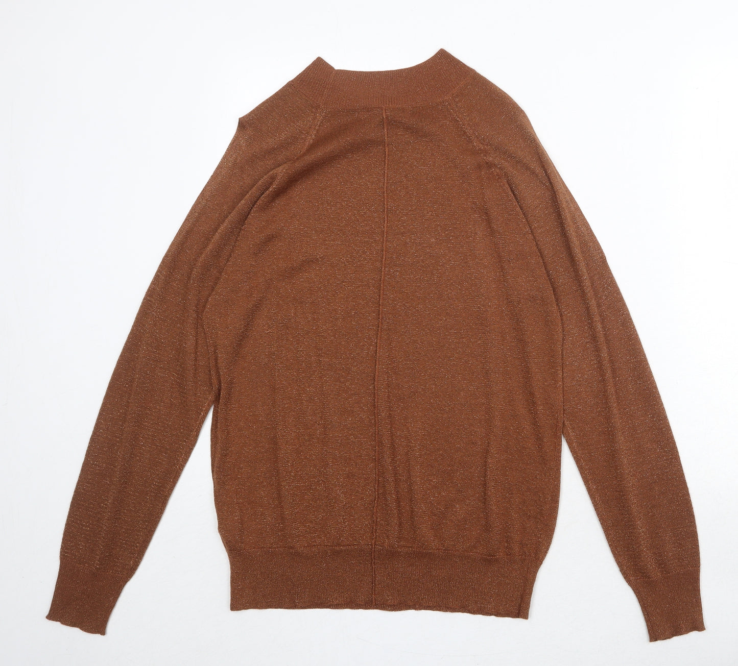 NEXT Womens Orange Round Neck Viscose Pullover Jumper Size 12