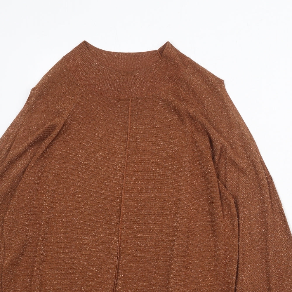 NEXT Womens Orange Round Neck Viscose Pullover Jumper Size 12