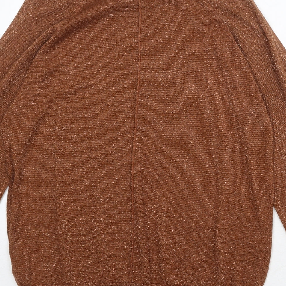 NEXT Womens Orange Round Neck Viscose Pullover Jumper Size 12