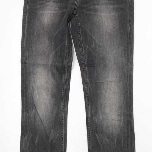 Mustang Womens Grey Cotton Straight Jeans Size 27 in Regular Zip