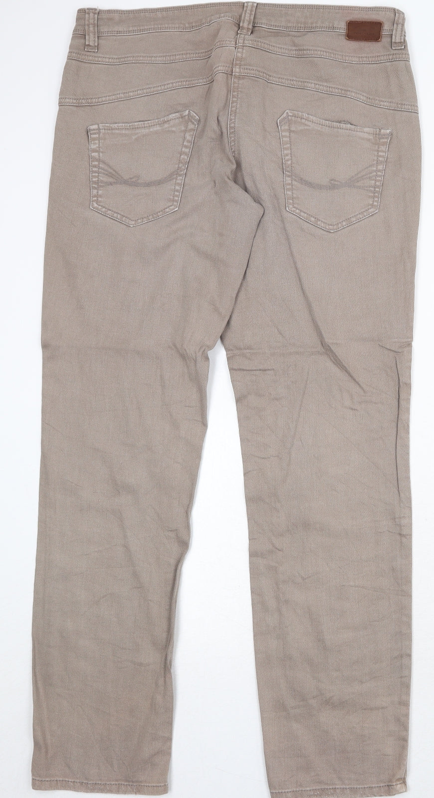 TOM TAILOR Mens Brown Cotton Straight Jeans Size 38 in Regular Zip