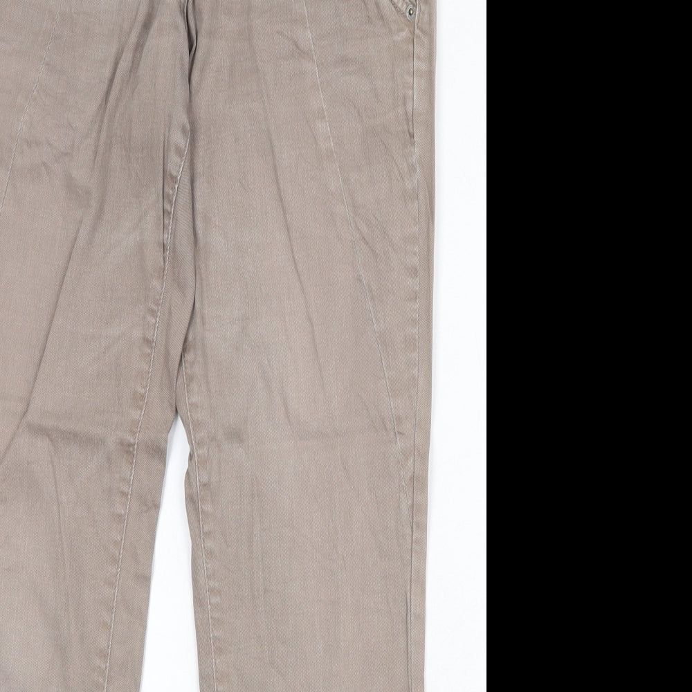 TOM TAILOR Mens Brown Cotton Straight Jeans Size 38 in Regular Zip