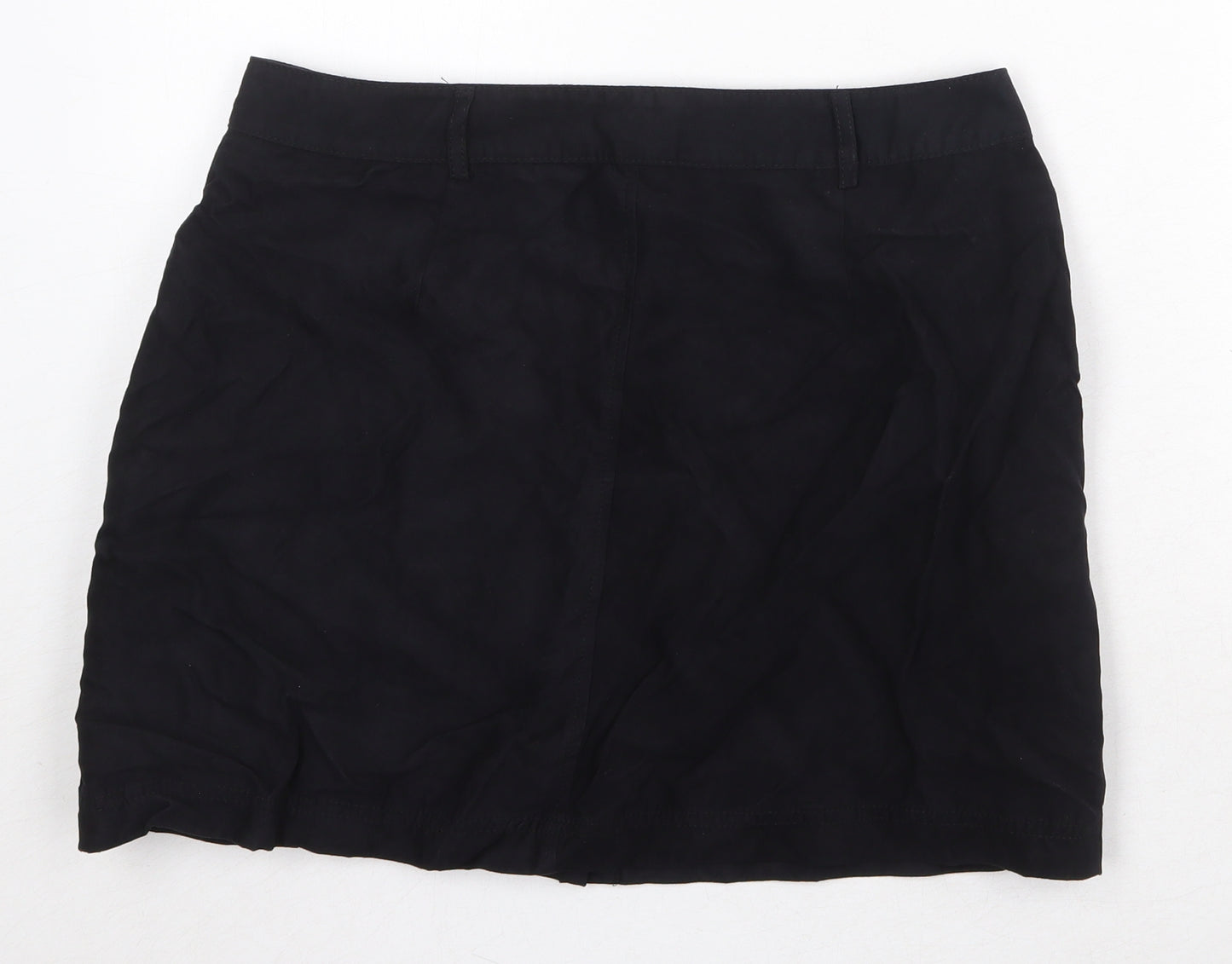 New Look Womens Black Polyester Mini Skirt Size 14 Button