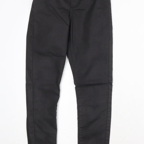 Topshop Womens Black Cotton Skinny Jeans Size 25 in Regular Zip - Coated
