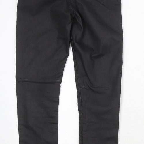 Topshop Womens Black Cotton Skinny Jeans Size 25 in Regular Zip - Coated