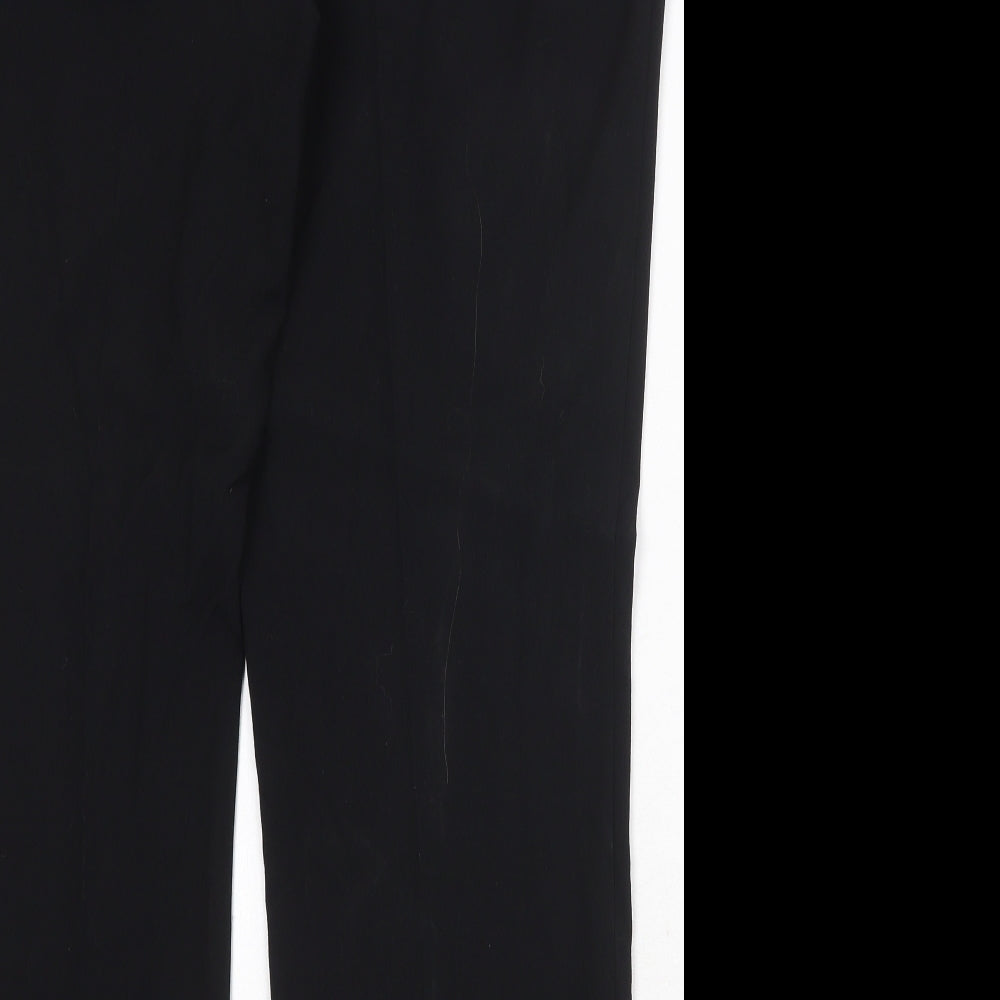 Marks and Spencer Womens Black Polyester Trousers Size 18 Regular Zip