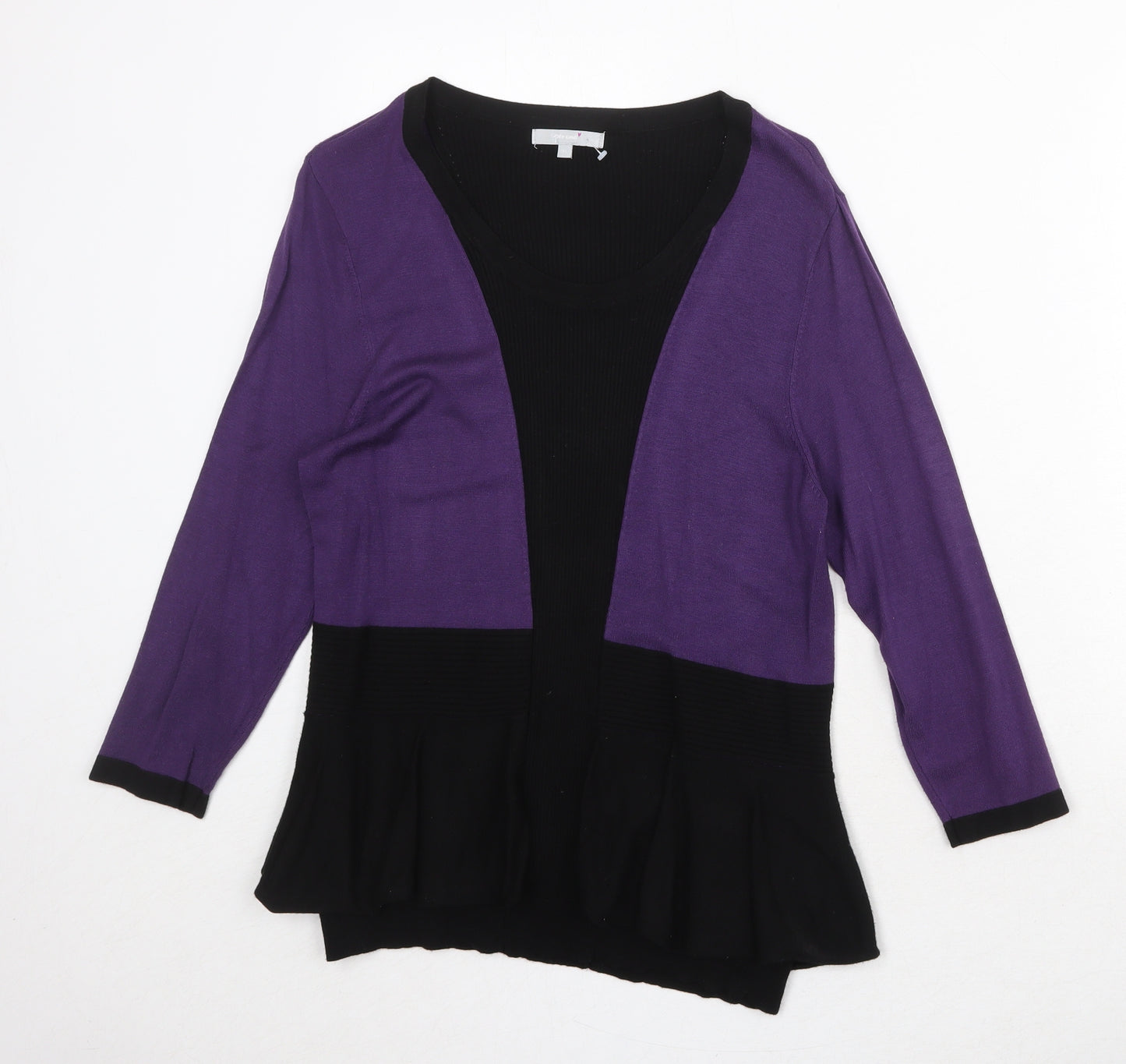 Per Una Womens Purple Round Neck Viscose Pullover Jumper Size 14