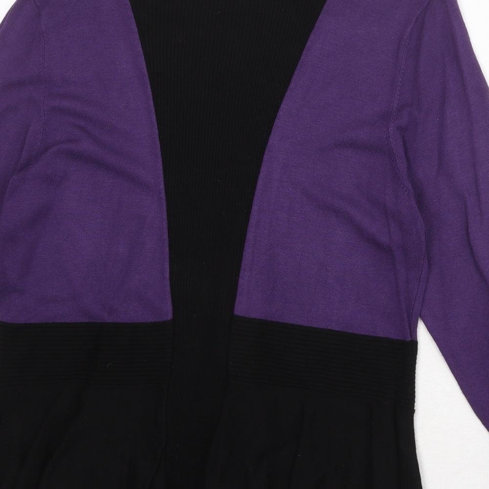 Per Una Womens Purple Round Neck Viscose Pullover Jumper Size 14