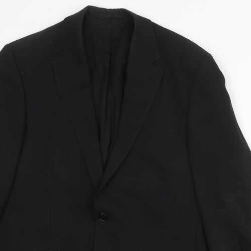 Voyager Mens Black Polyester Jacket Suit Jacket Size 40 Regular