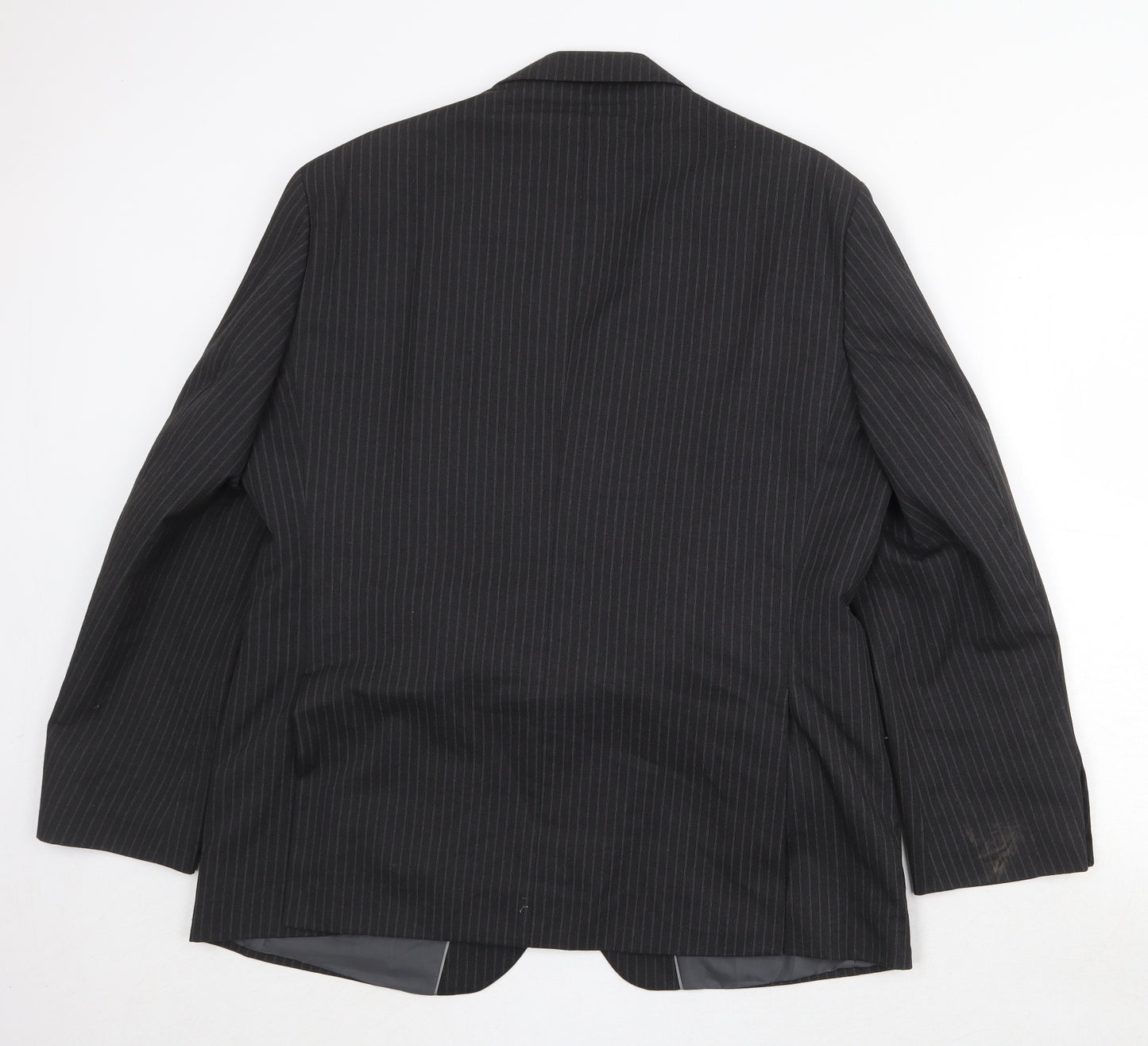 Marks and Spencer Mens Black Striped Polyester Jacket Suit Jacket Size 42 Regular