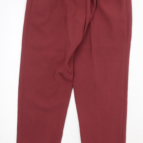 New Look Womens Red Polyester Chino Trousers Size 8 Regular Zip