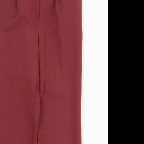 New Look Womens Red Polyester Chino Trousers Size 8 Regular Zip