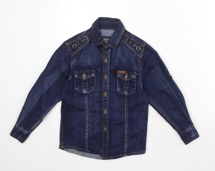 Seven Eagle Boys Blue Jacket Size 6 Years Button - Eyelet Detail