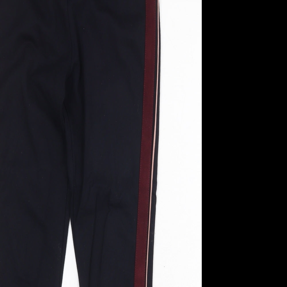 Marks and Spencer Womens Blue Striped Viscose Jegging Trousers Size 16 Regular