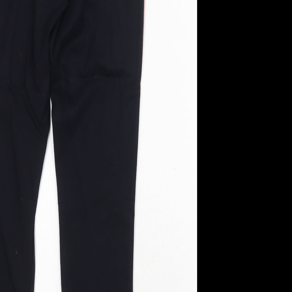Marks and Spencer Womens Blue Striped Viscose Jegging Trousers Size 16 Regular