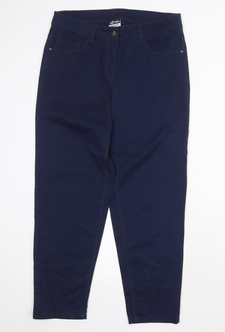 Up2Fashion Womens Blue Cotton Tapered Jeans Size 32 in Regular Zip