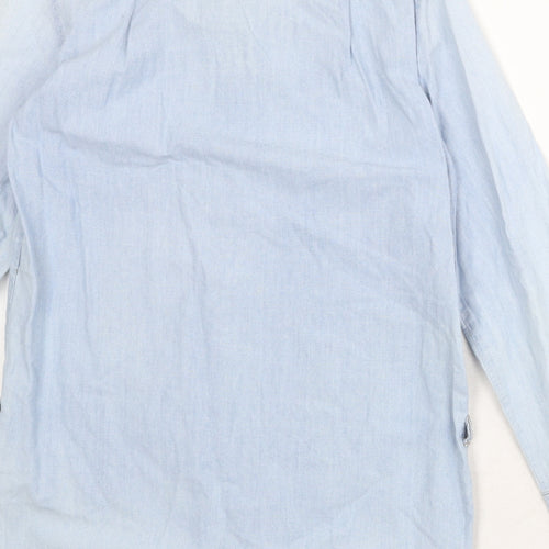 Zara Womens Black 100% Cotton Basic Button-Up Size XS V-Neck