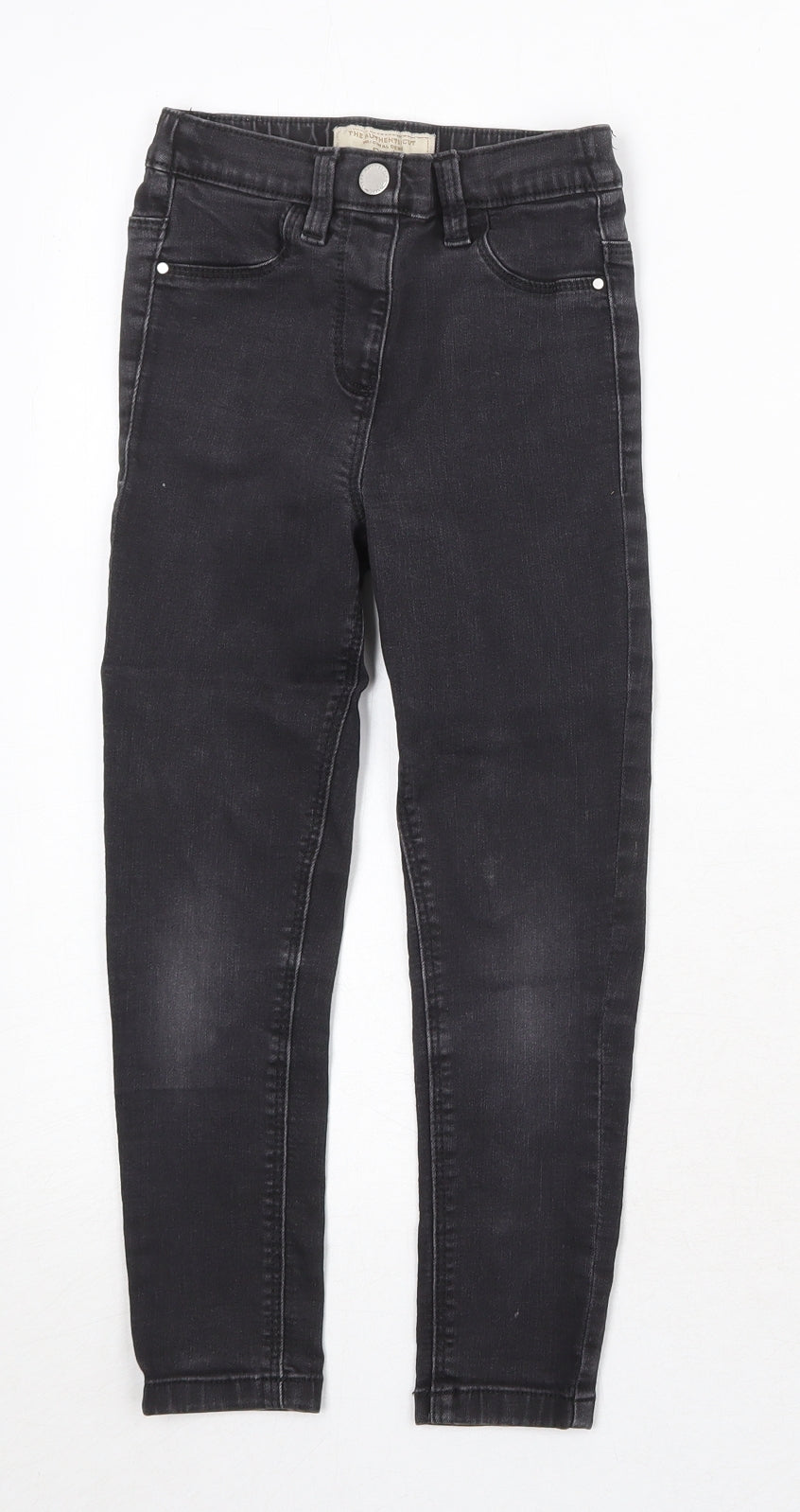 NEXT Boys Grey Cotton Skinny Jeans Size 7 Years Regular Zip