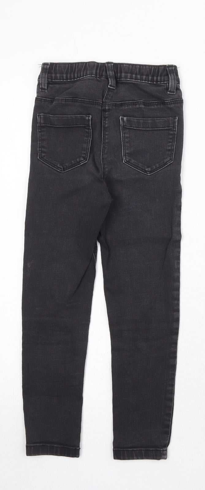 NEXT Boys Grey Cotton Skinny Jeans Size 7 Years Regular Zip