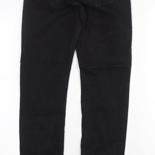 Marks and Spencer Womens Black Cotton Skinny Jeans Size 8 Regular Zip