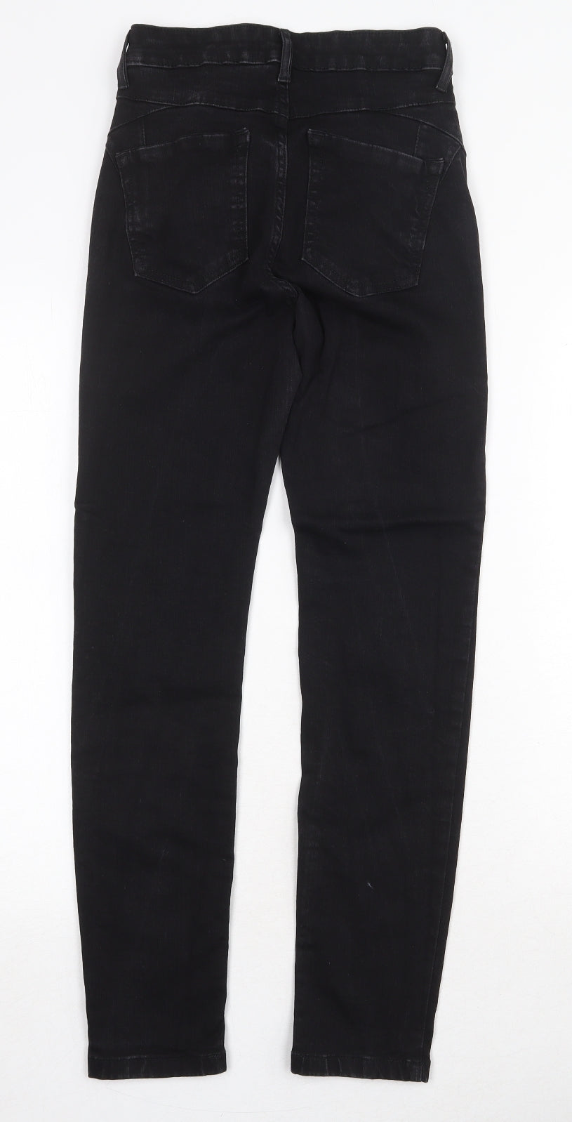 Marks and Spencer Womens Black Cotton Skinny Jeans Size 8 Regular Zip